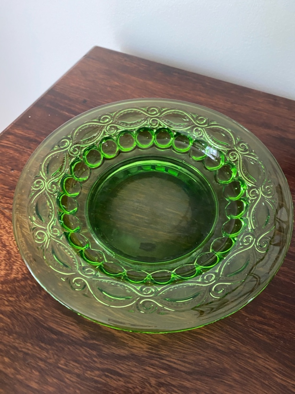 Mosser Glass • Eye Winker • Green Glass Covered Butter Dish - Picture 4 of 6